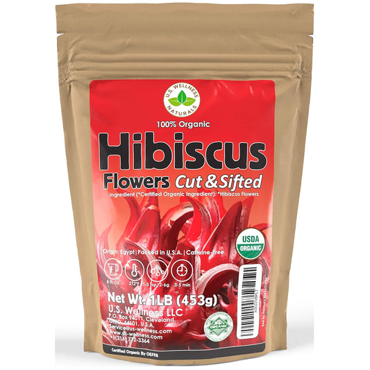 Hibiscus Tea 1LB (16Oz) 100% CERTIFIED Organic Hibiscus Flowers Herbal