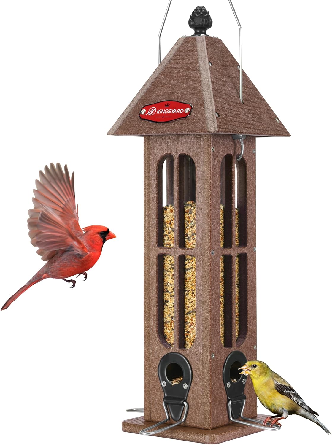 Kingsyard Rainproof Bird Feeder for Outdoor Hanging - Recycled Plastic