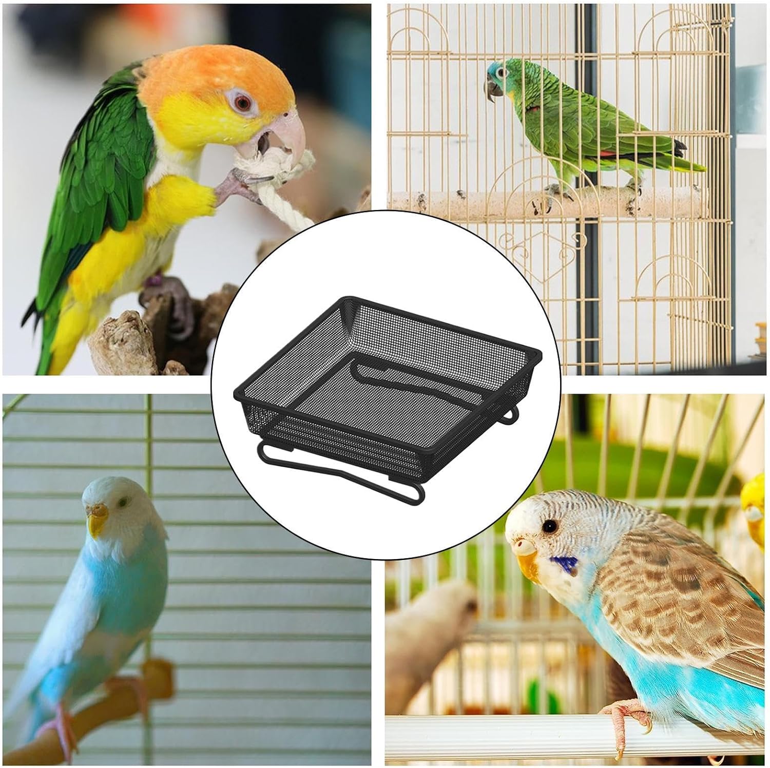 Ground Feeder for Birds,Square Mesh Anti-Tip Feeding - Flat Bird Feede
