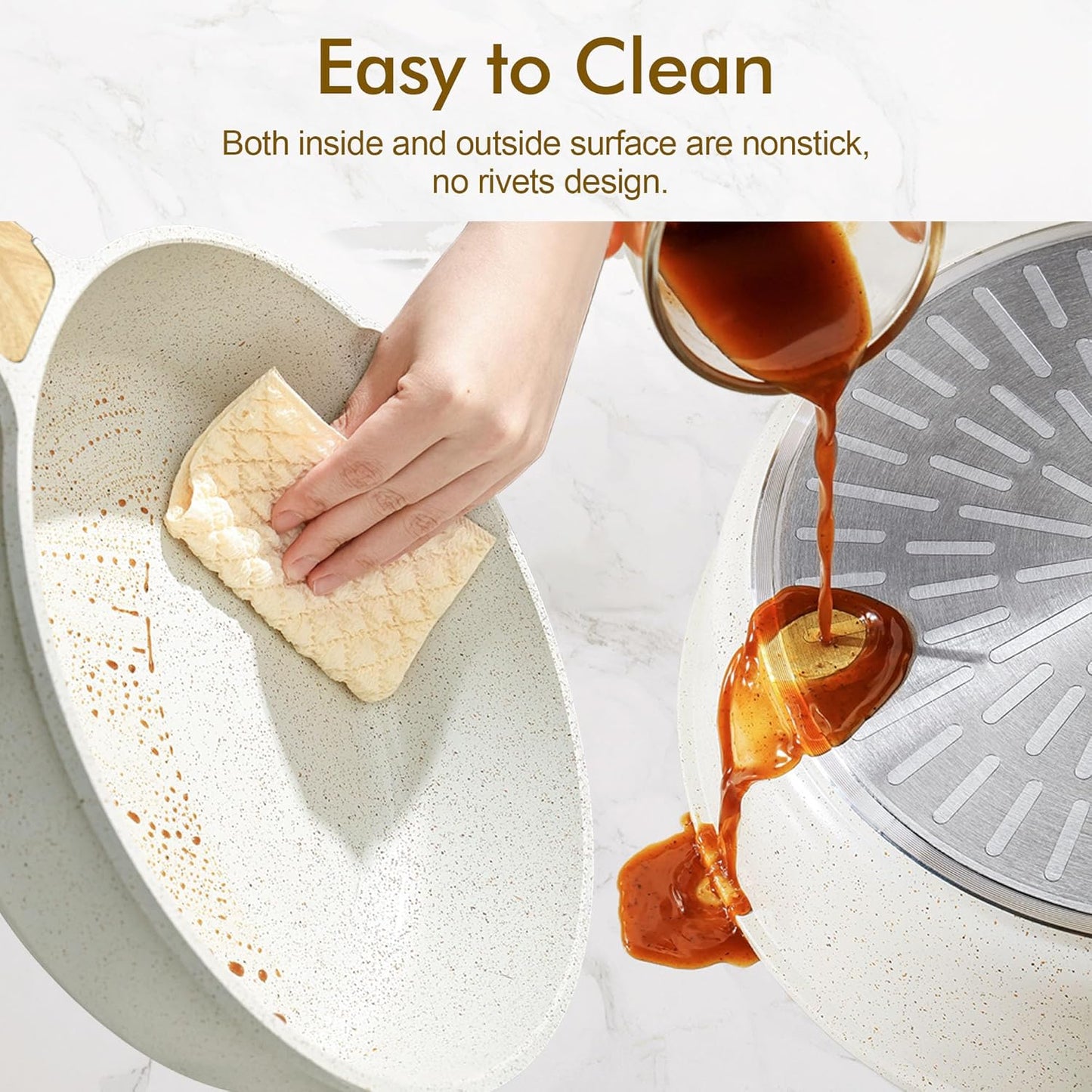 SENSARTE Nonstick Ceramic Cookware Set, 13-Piece Non-toxic Pots and Pa