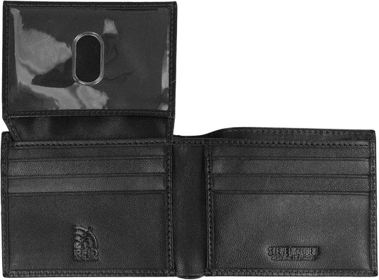 Steve Madden Men's Slim Leather Wallet with Extra Capacity Attached Fl