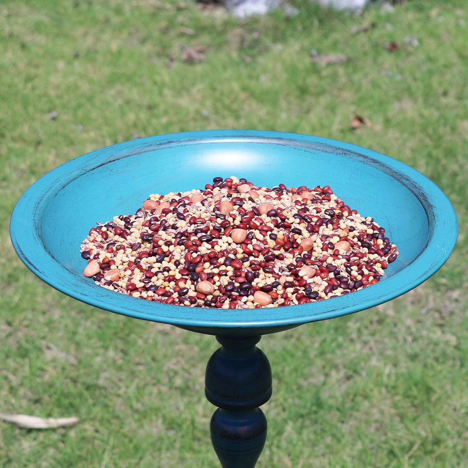 26.6”H×12.3" W Cast Iron Pedestal Bird Bath，Metal Birdbaths Bird Feede