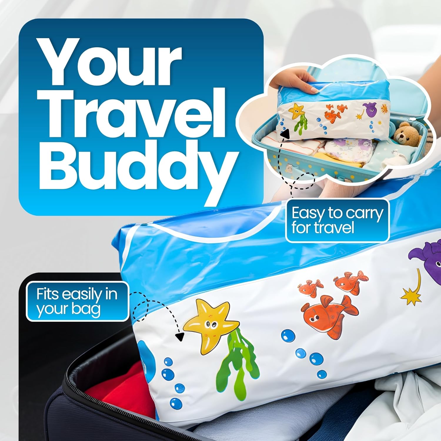 Mommy's Helper | Inflatable Under The Sea Baby Bathtub, Collapsible Sa