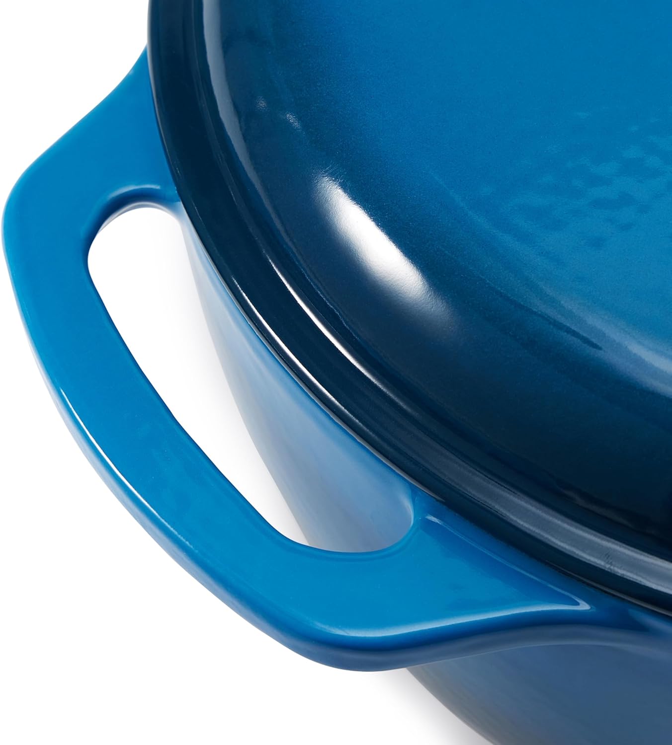 Amazon Basics Enameled Cast Iron Dutch Oven Pot with Lid, Round, Dual 