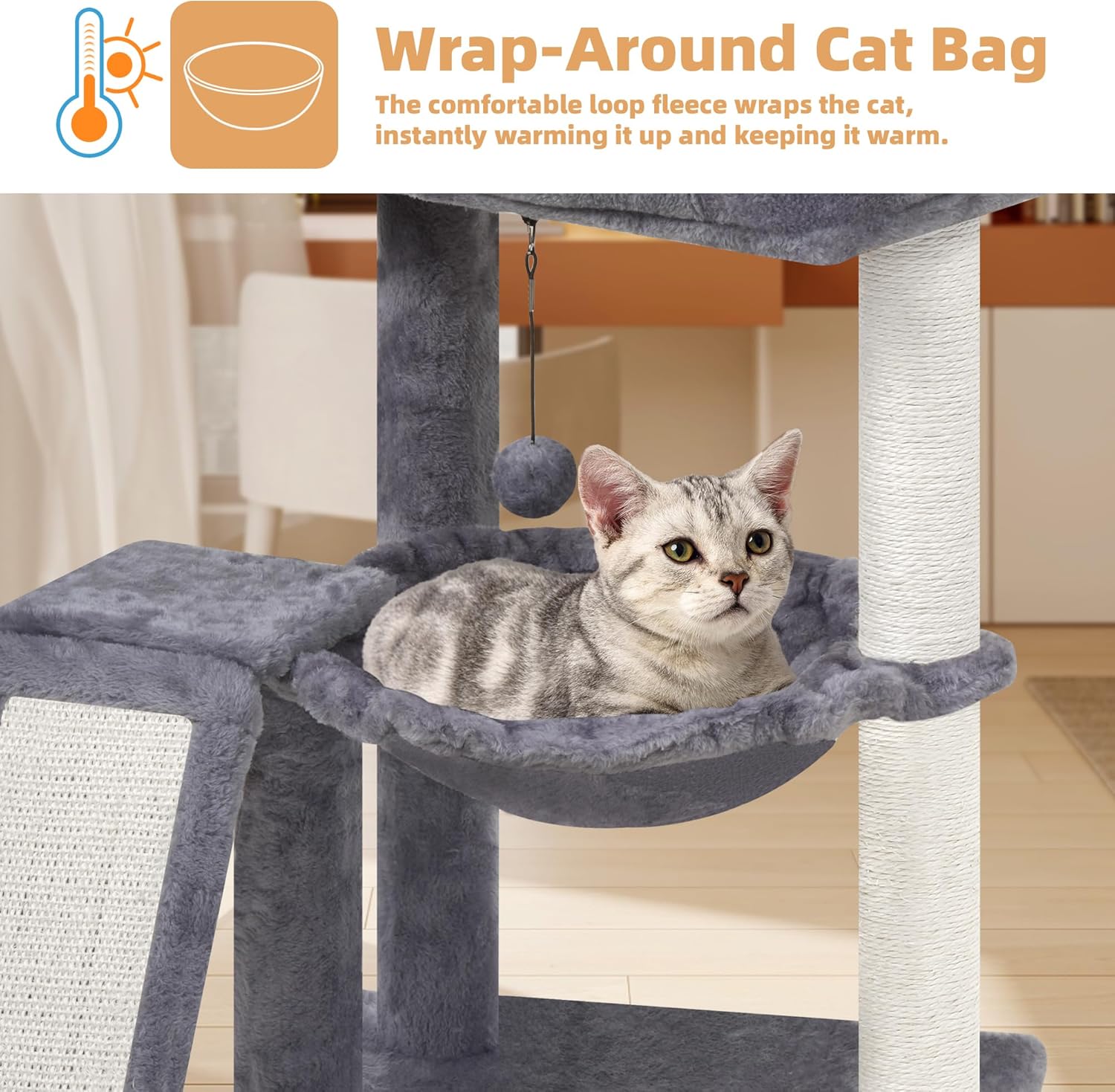 YOUPET Cat Tree with Cat Scratching Post for Indoor Cats, Cat Tower wi