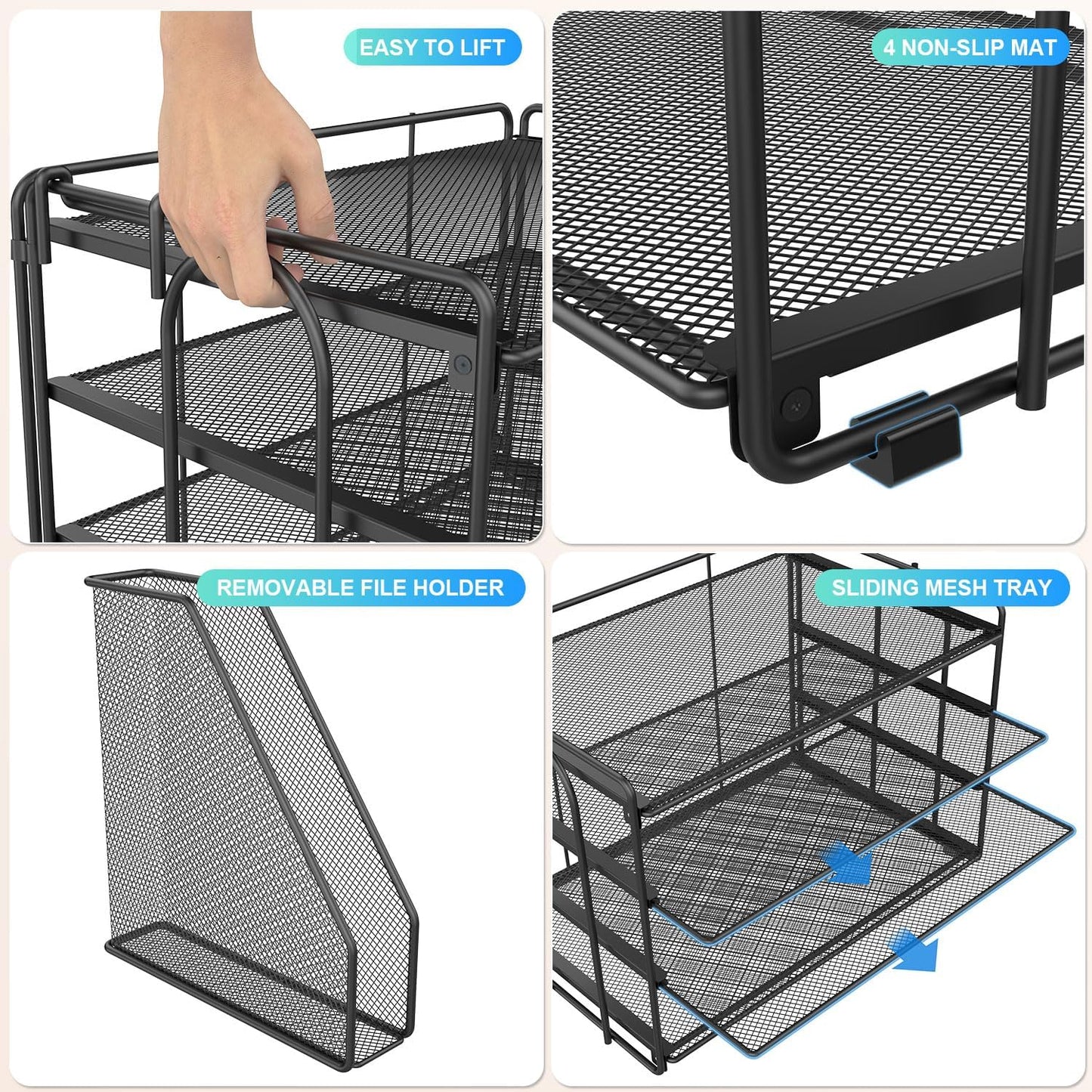 gianotter 4-Tier Paper Organizer With Magazine Holder, Desk Organizers