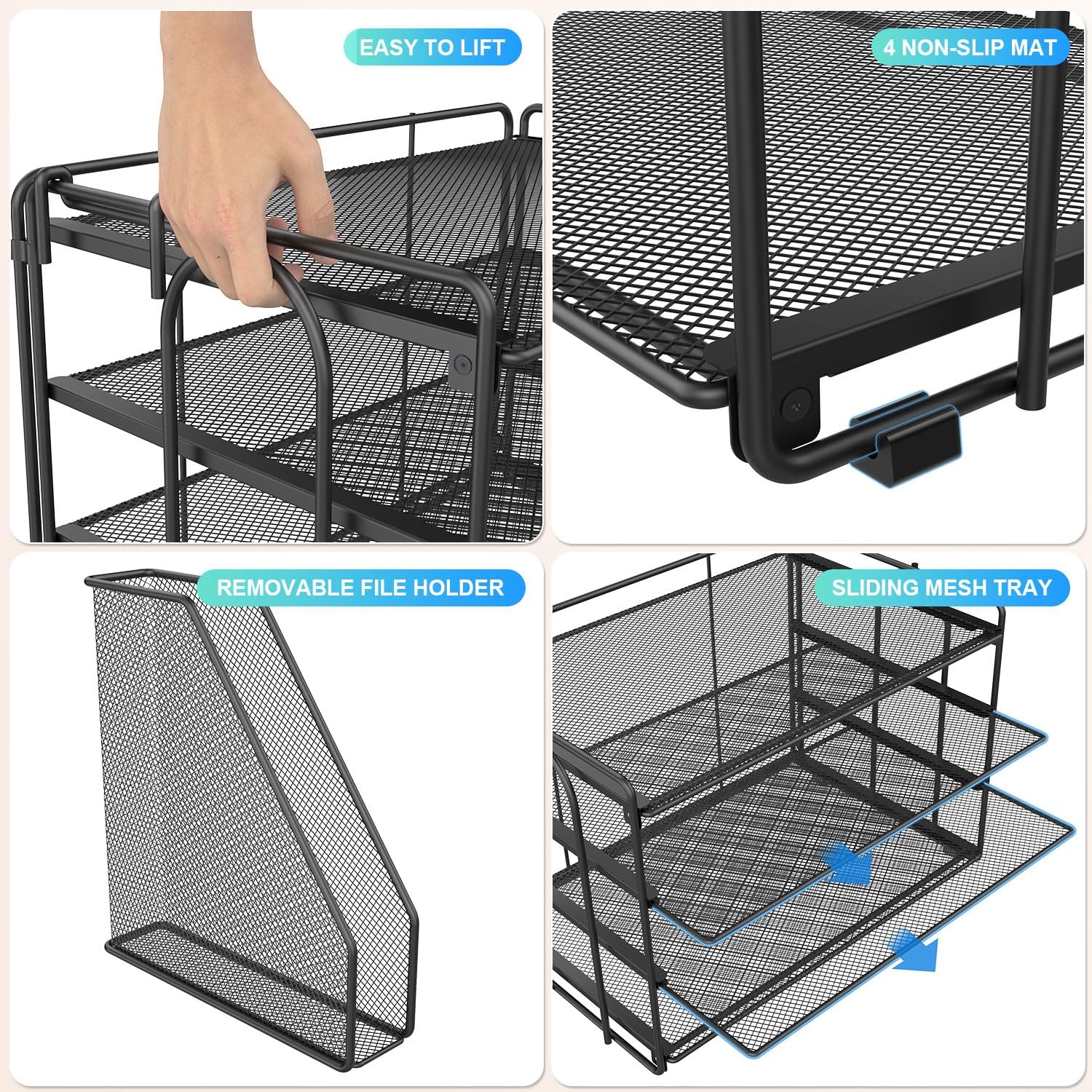 gianotter 4-Tier Paper Organizer With Magazine Holder, Desk Organizers