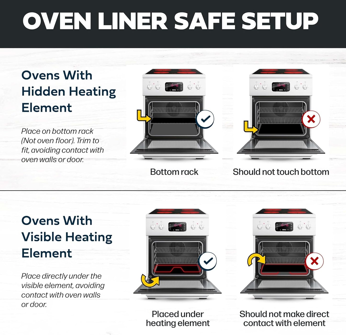 Cooks Innovations Non-Stick Oven Protector Mat - Heavy Duty Nonstick Oven Rack Liners to Protect Convection, Electric, Gas, & Microwave Ovens - BPA & PFOA Free Heat Resistant Baking Mat