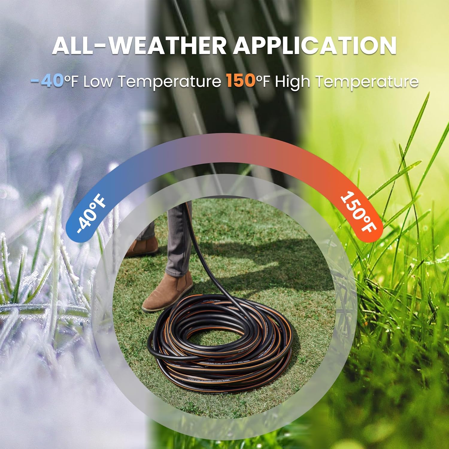 Giraffe Tools Garden Hose 6ft x 5/8", Short Water Hose Lightweight, Fl