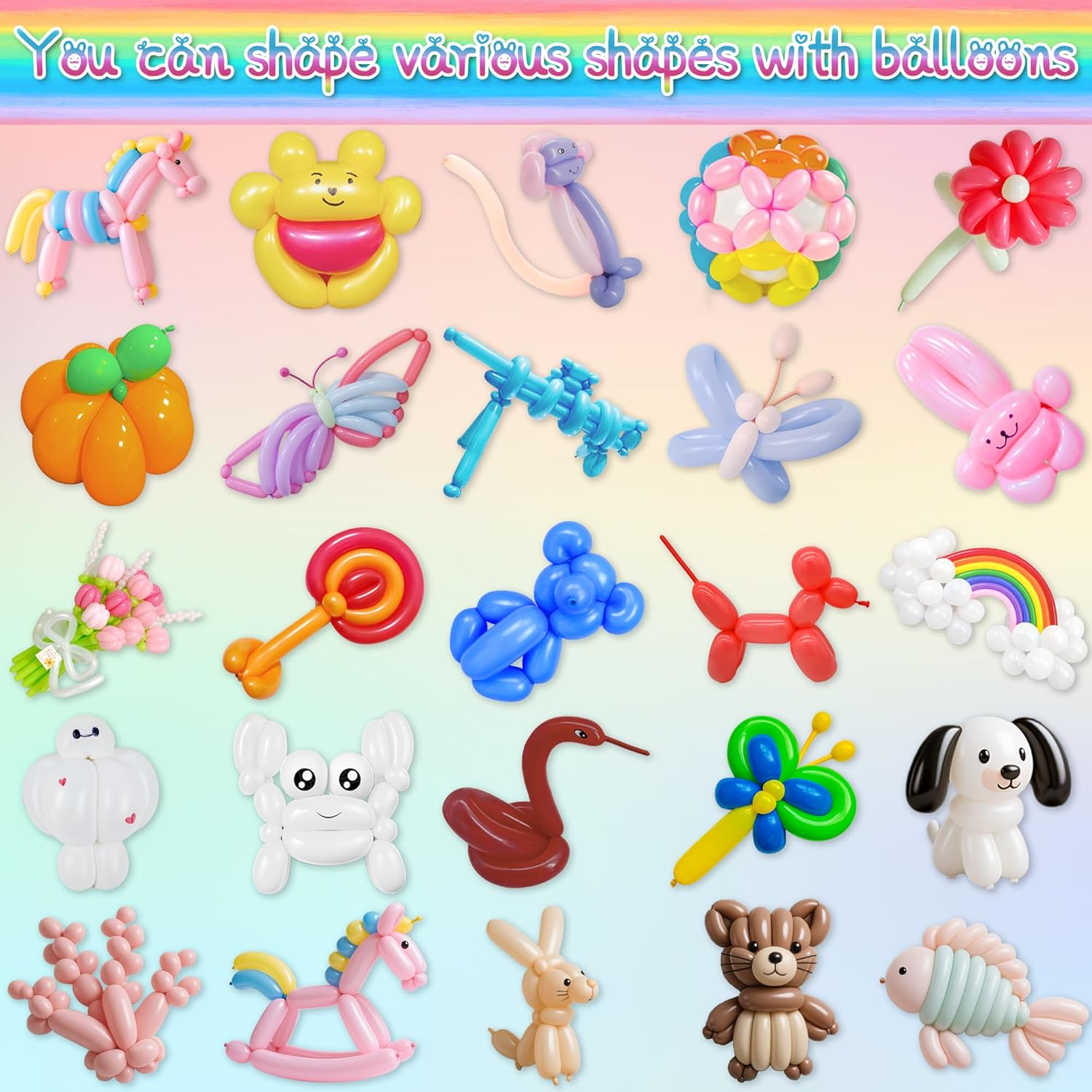 260 Balloons with Pump, Premium Long Latex Twisting Balloons animal ki