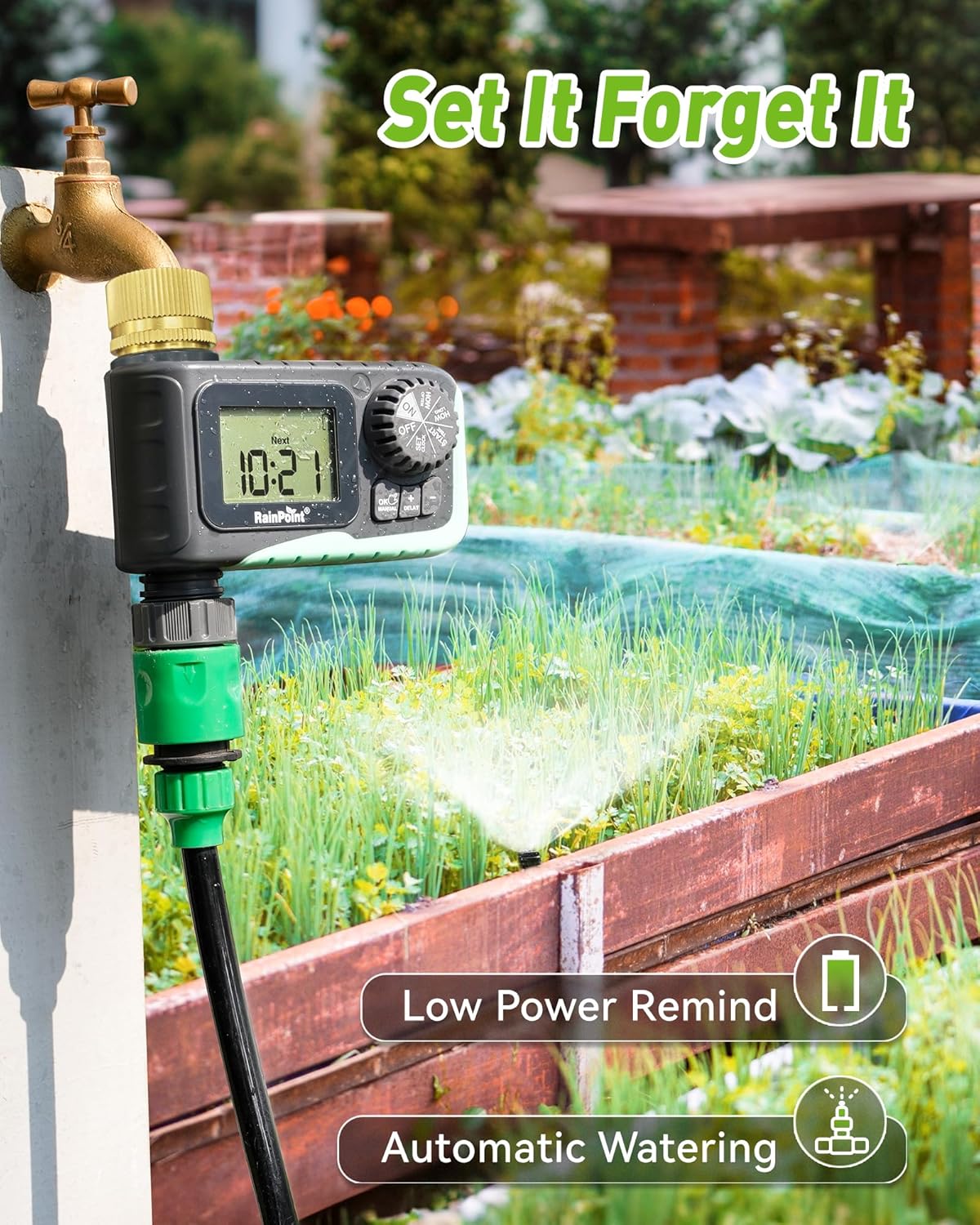 RAINPOINT Sprinkler Timer Outdoor,Programmable Water Timer for Garden 