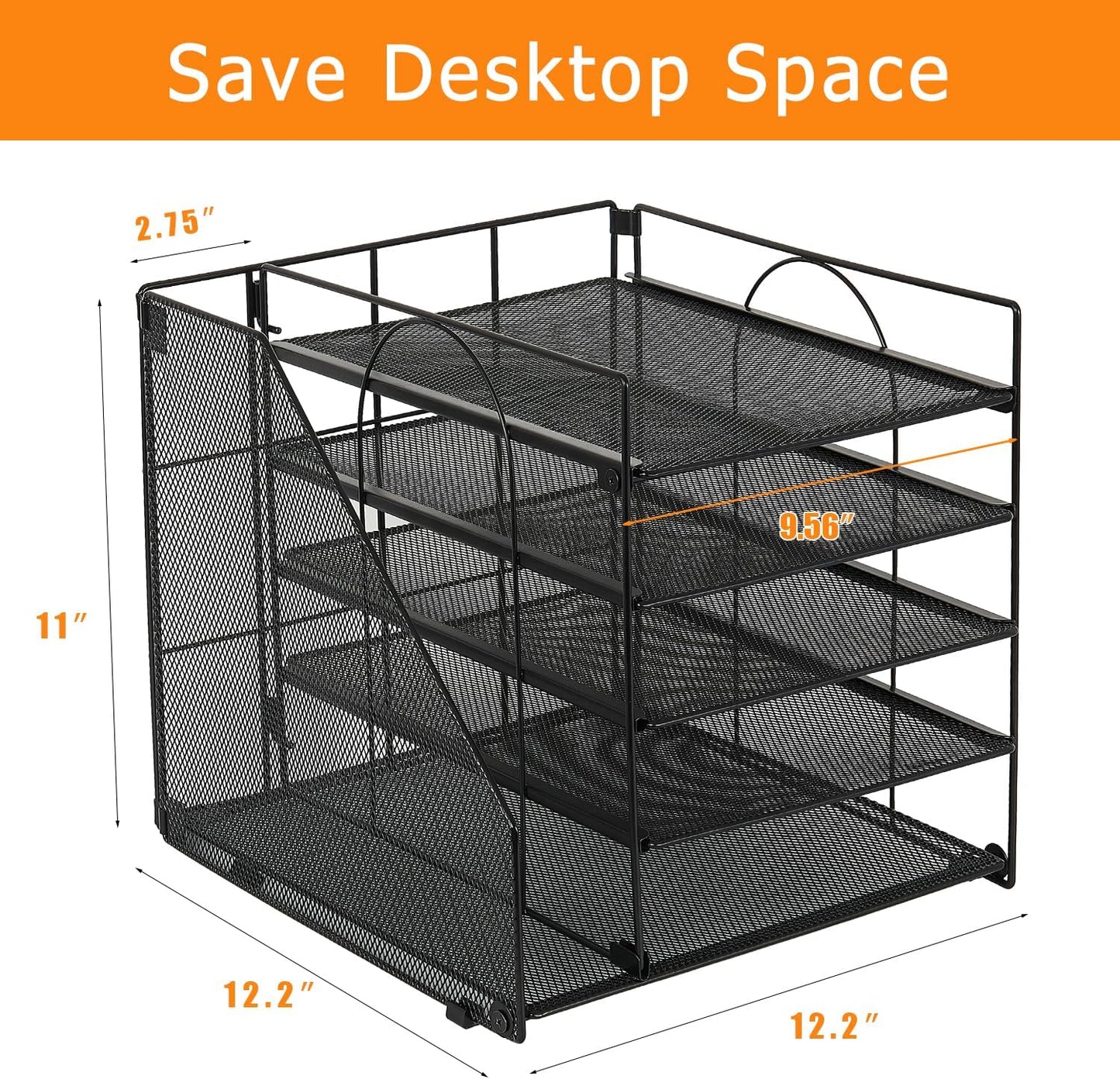 Desk Organizers and Accessories, 5-Tier Paper Letter Tray Organizer wi