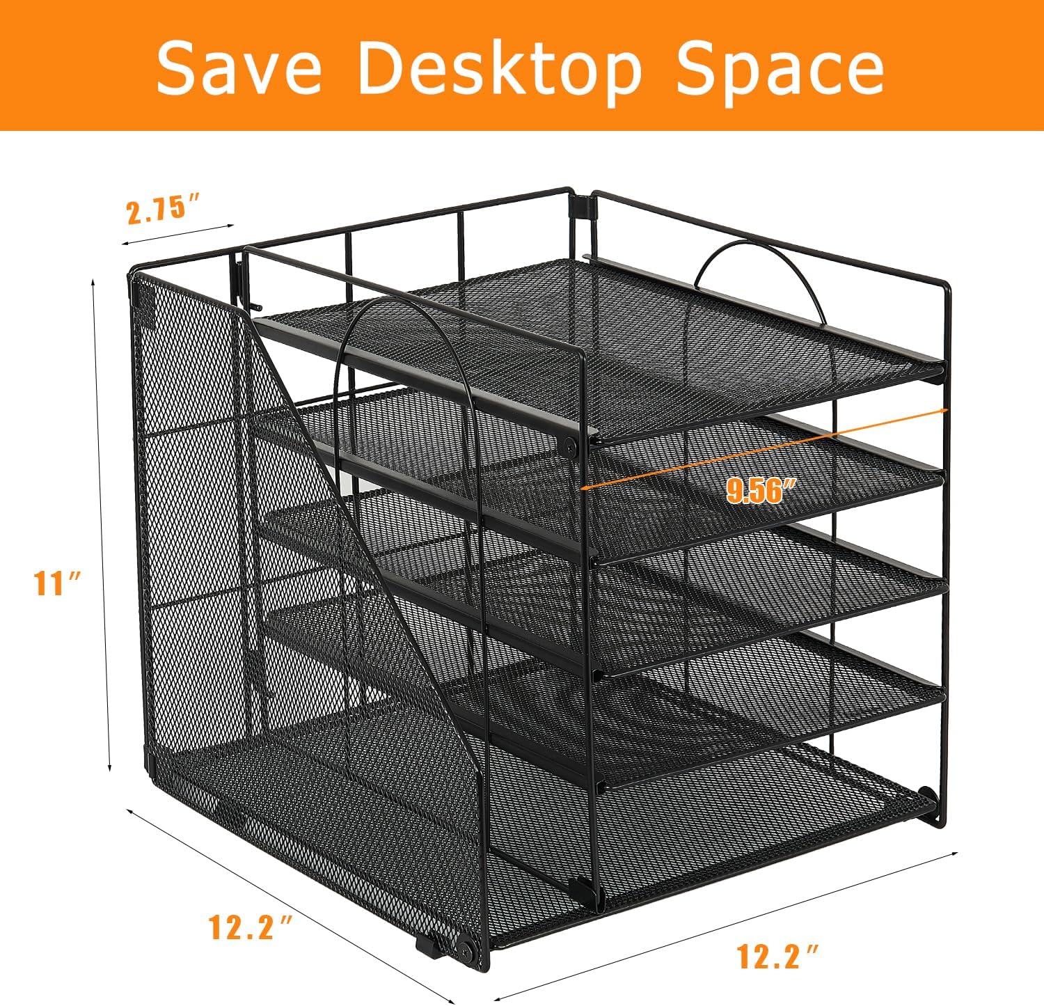Desk Organizers and Accessories, 5-Tier Paper Letter Tray Organizer wi