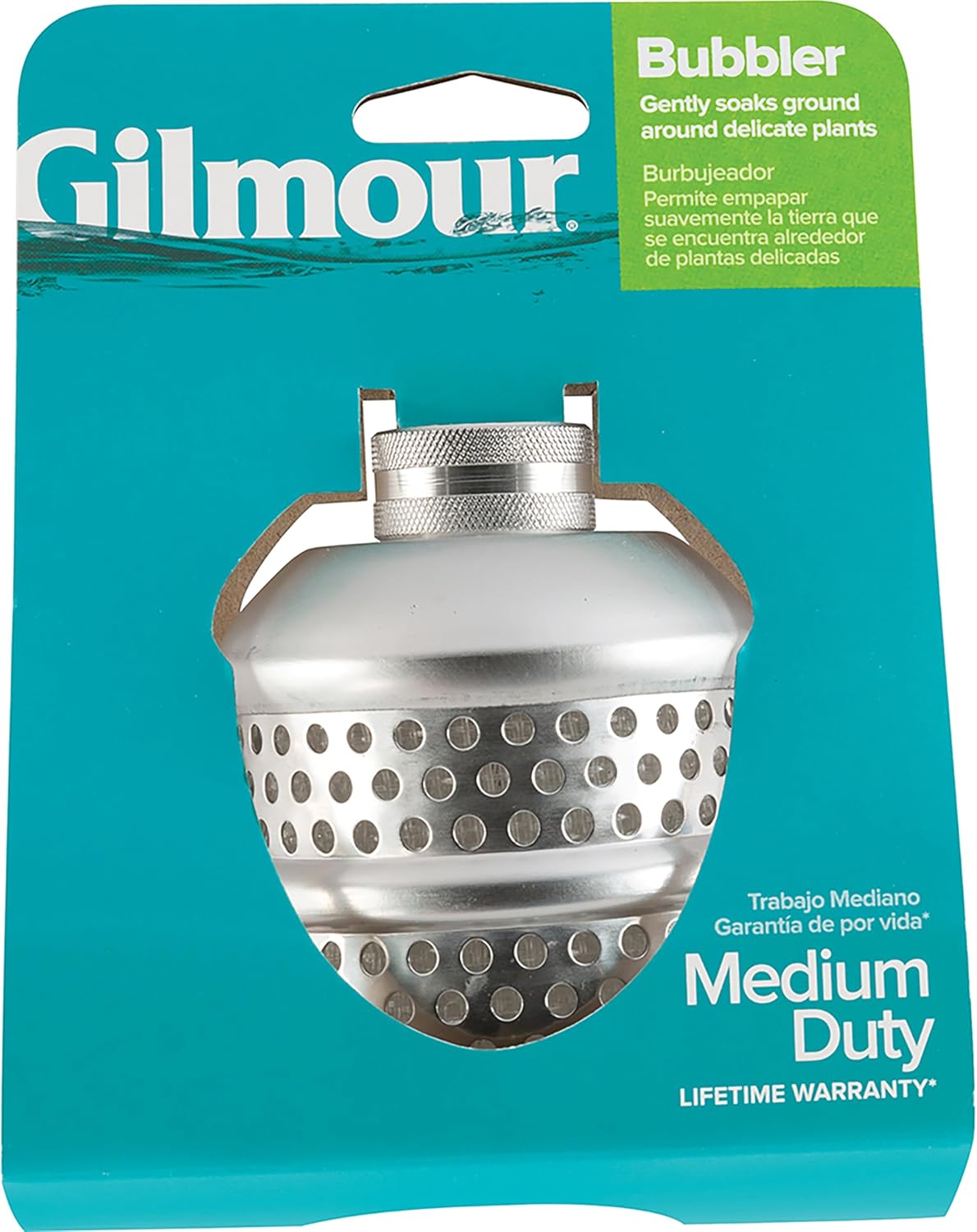 Gilmour Metal Bubbler Sprinkler, Garden Spot Sprinkler for Small Areas, Aluminum Diffuser Flood Nozzle for Delicate Watering