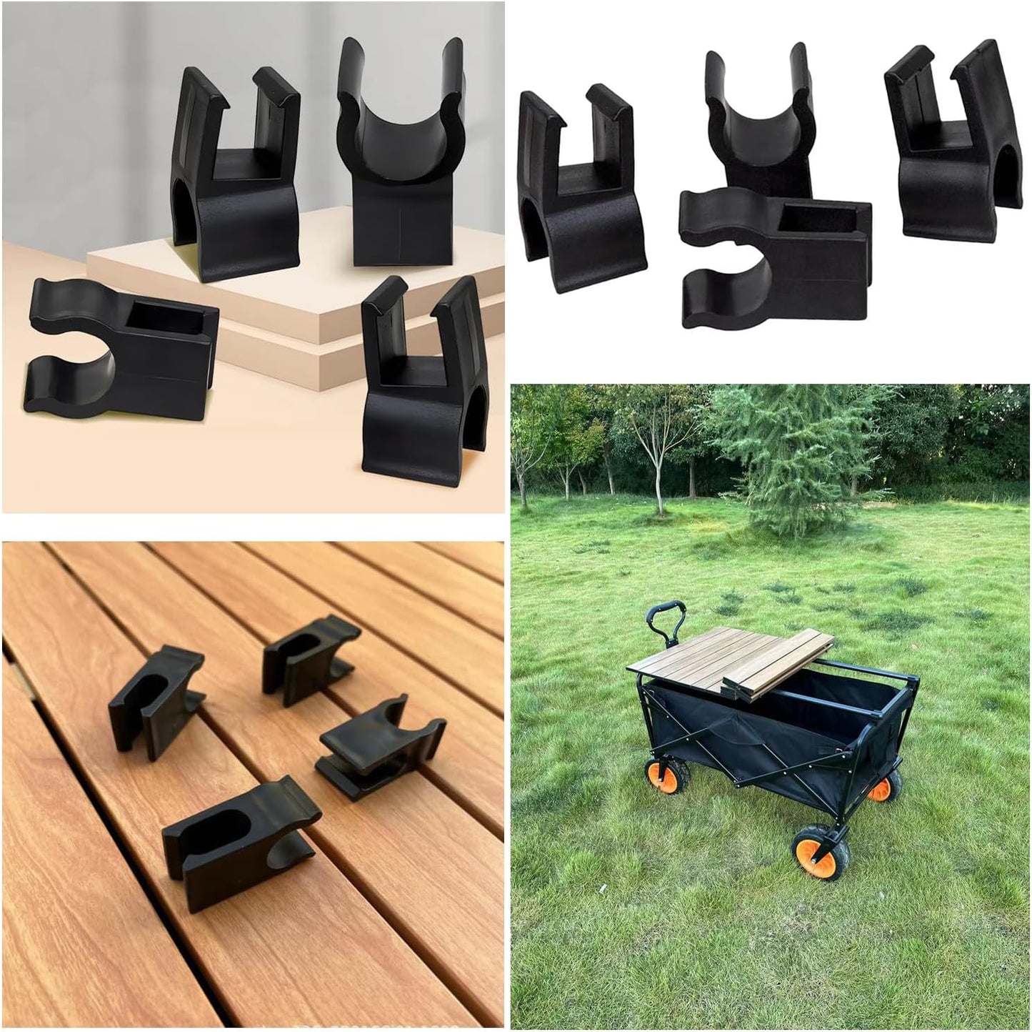 8 Pack Camping Wagon Table Top Attachment Buckle Snap-on Mount Pole Cl