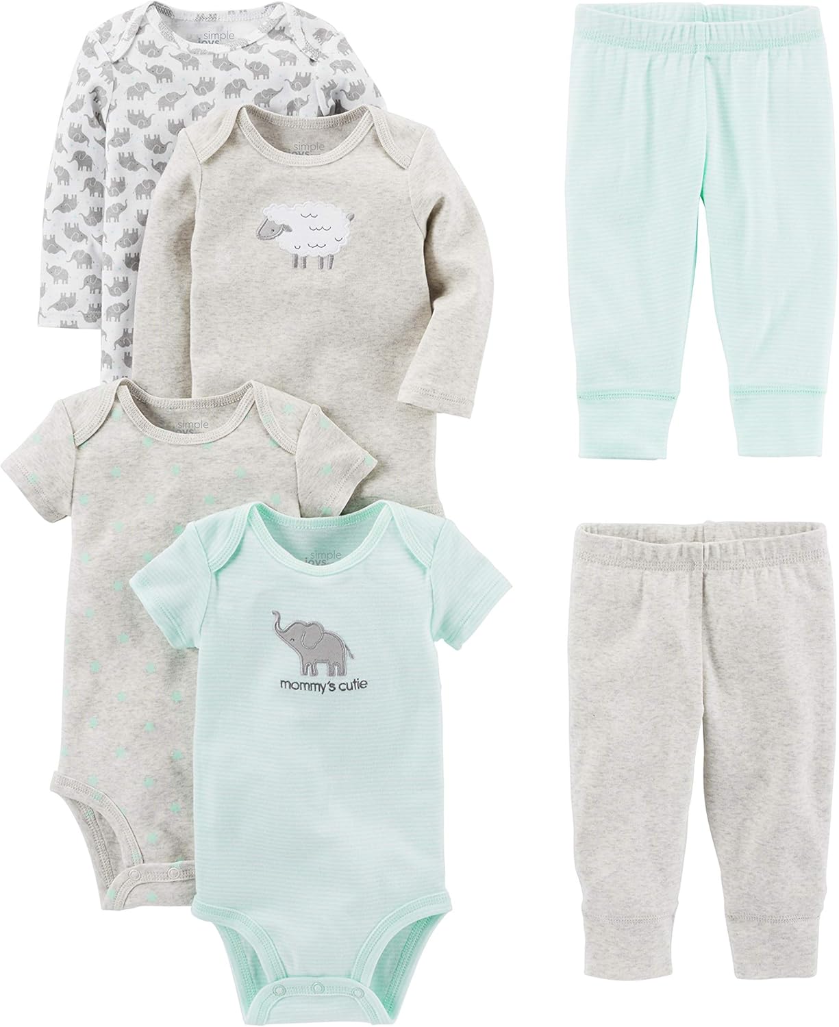 Simple Joys by Carter's Baby 6-piece Bodysuits (Short and Long Sleeve)