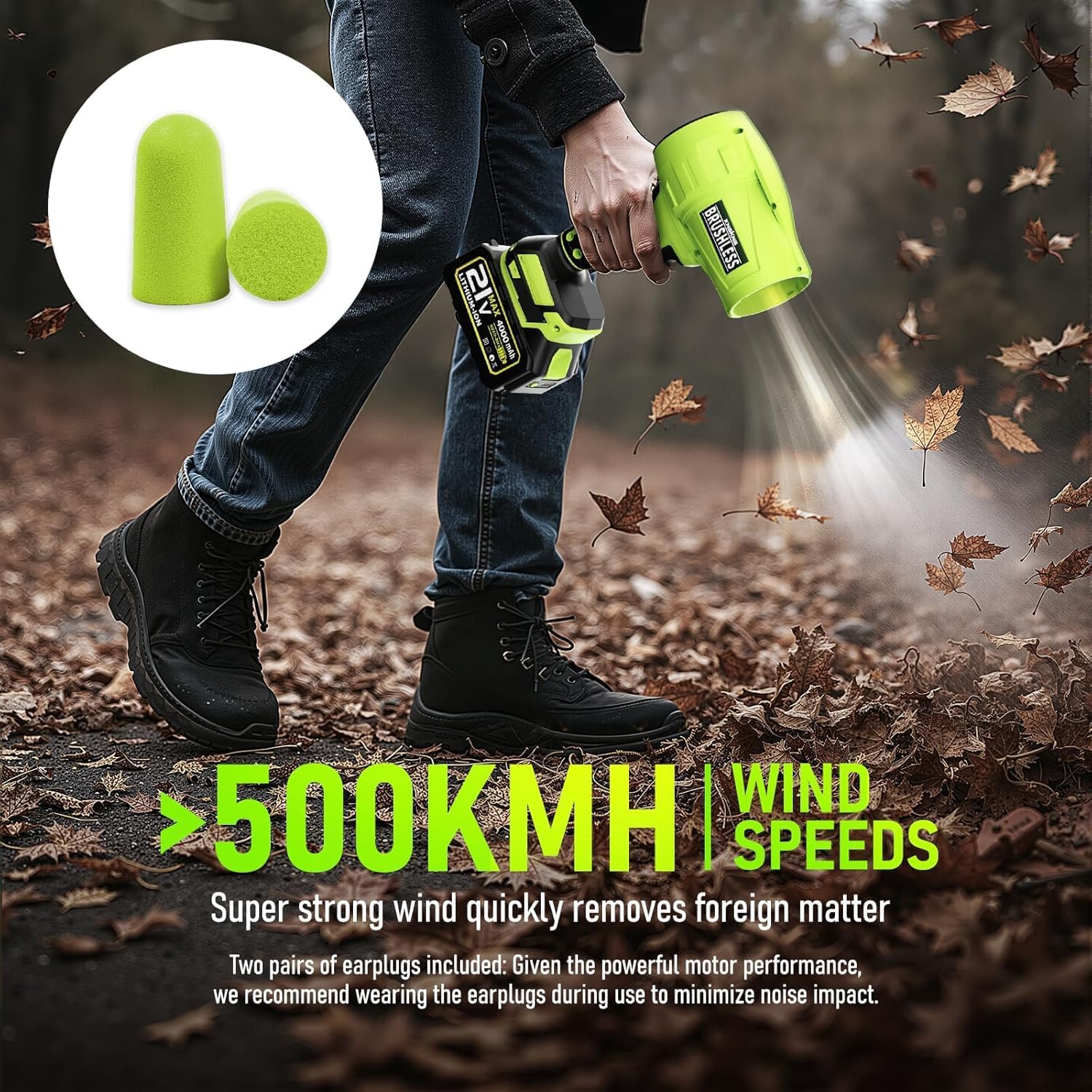 Electric Leaf Blower Cordless,580000RPM Lightweight Handheld Leaf Blow