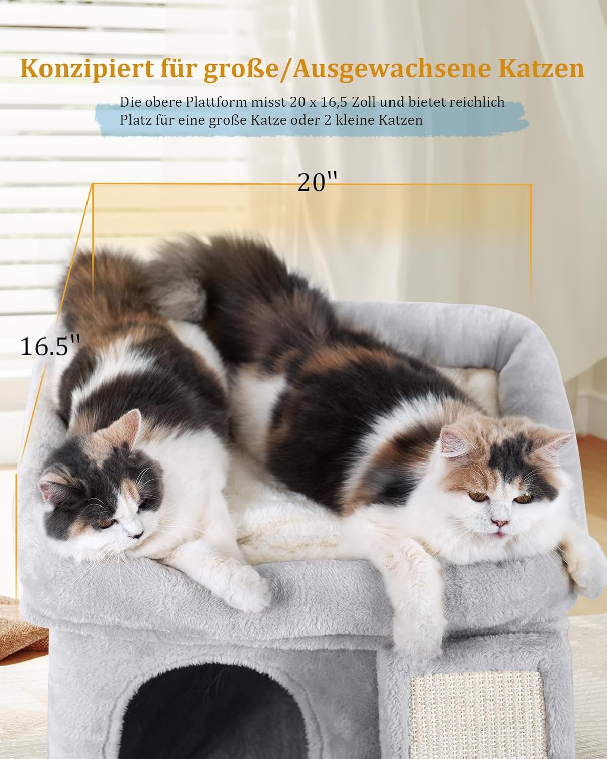 Cat Tree Tower for Large Cat, Cat Bed House with Large Perch for Adult