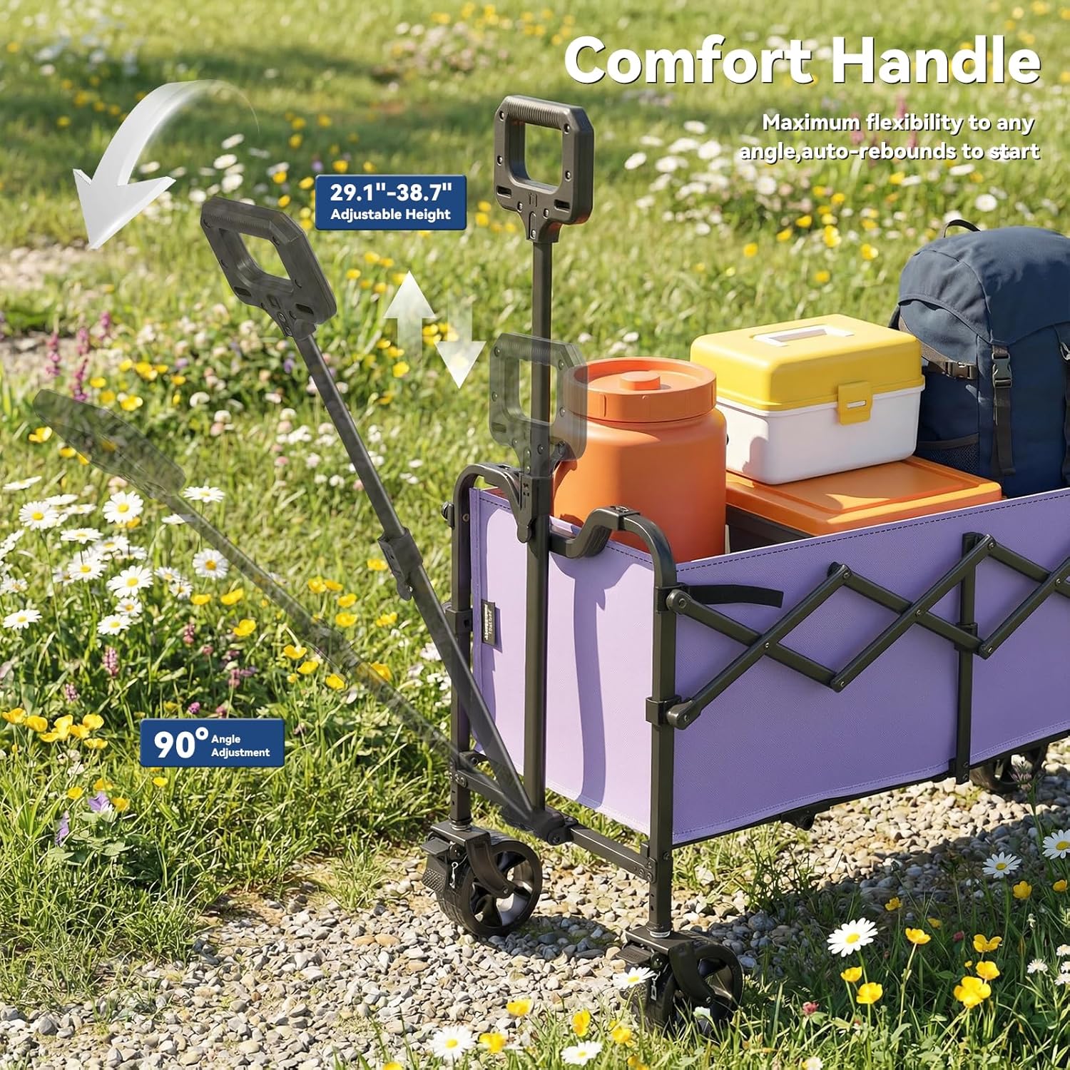 Whitsunday 2 in 1 Collapsible Folding Wagon, Heavy Duty Utility Wagons
