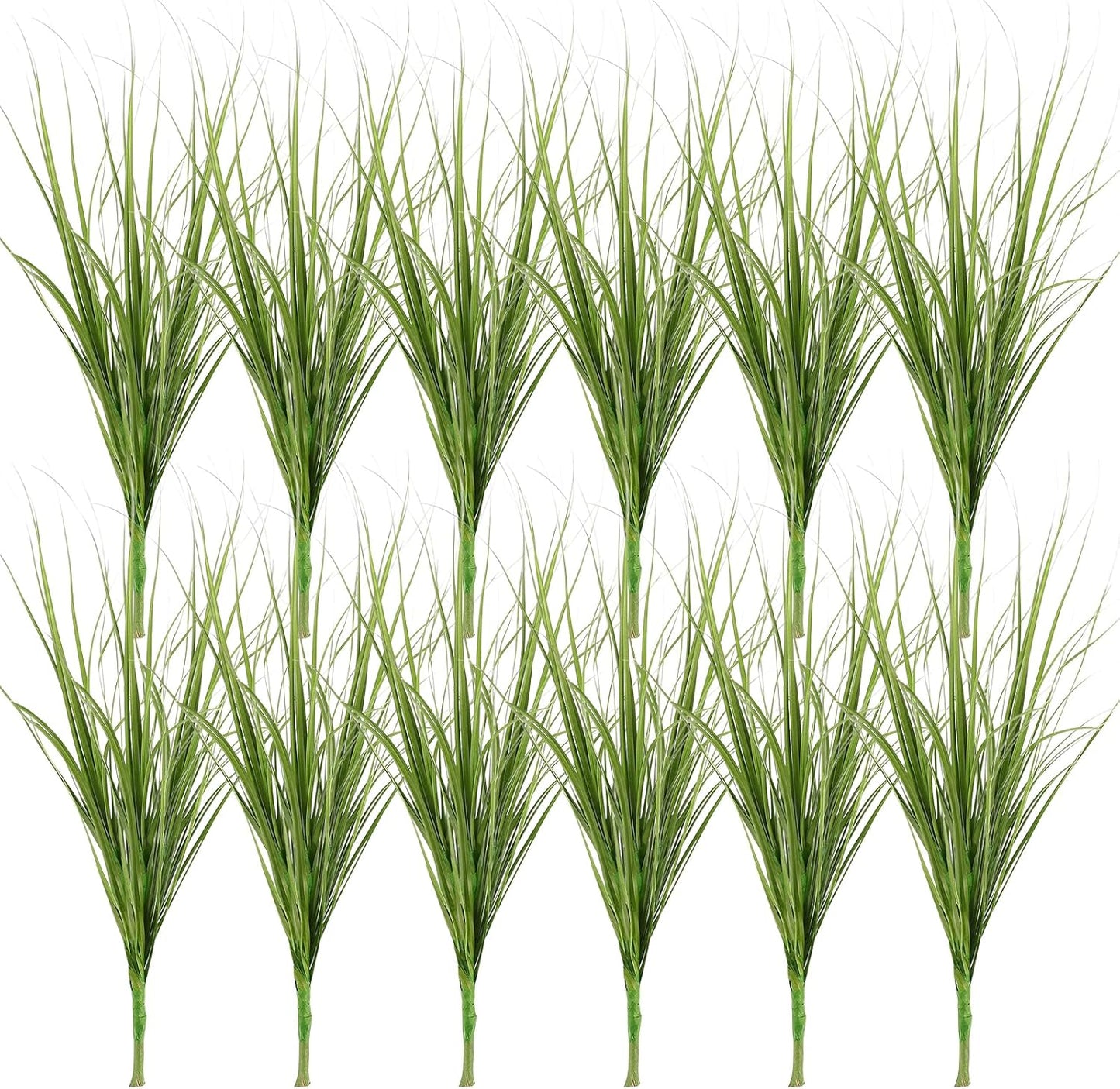 PRETYZOOM Artificial Grass 12 Pcs Faux Greenery Stems 8.66 Inch Lifelike Simulation Plant Decorations for Indoor Outdoor Home Garden Office Display