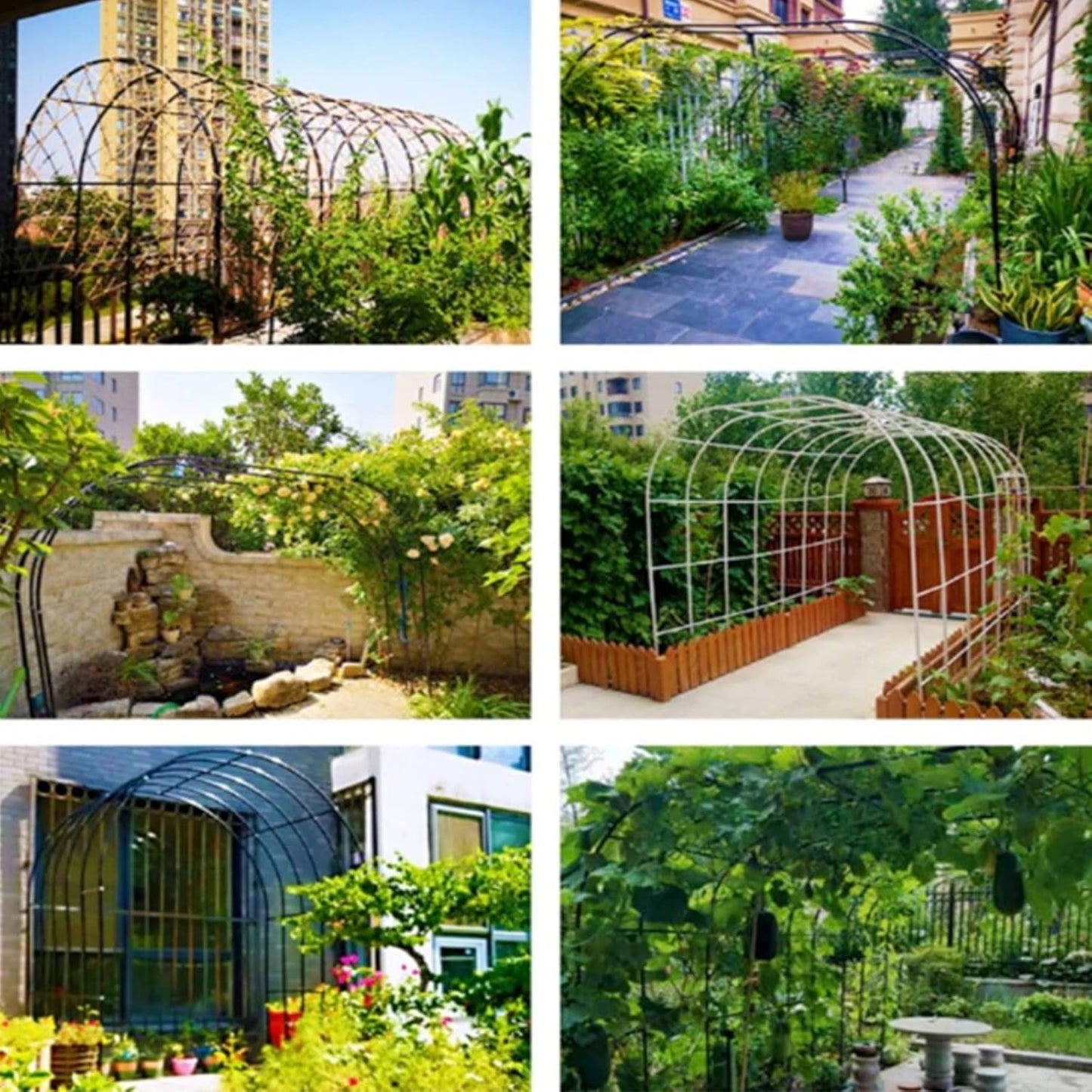 Green Metal Garden Arch - 2.86x2.2m Rose Trellis for Climbing Plants, Outdoor Wedding Decor, Flower Support Rack for Backyard Lawn & Garden Landscaping