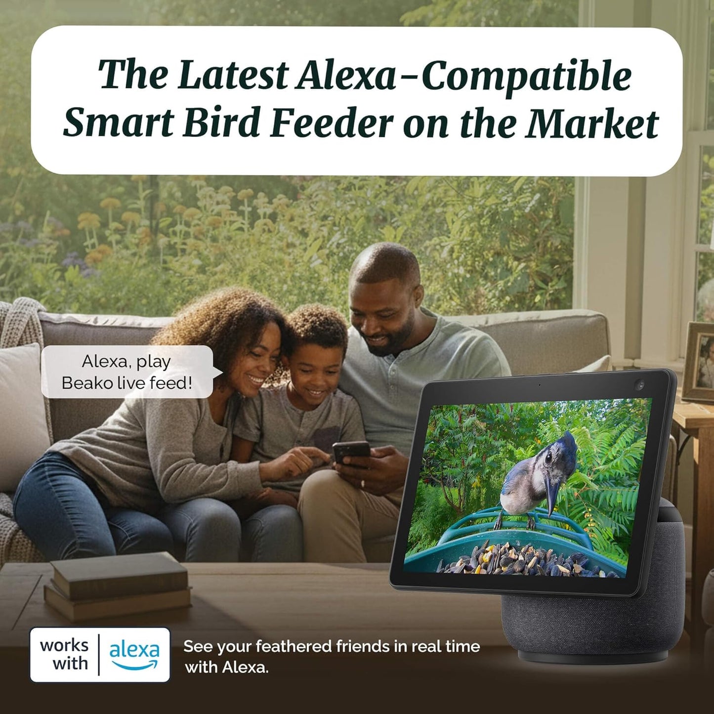 Smart Bird Feeder 4K AI Camera With Solar Panel For Outdoors, Bird Species Identification, 8MP Photos, 4K Video Livestream, Real-Time Bird Alerts, Birdwatching Gifts For Bird Lovers, Sage Pine