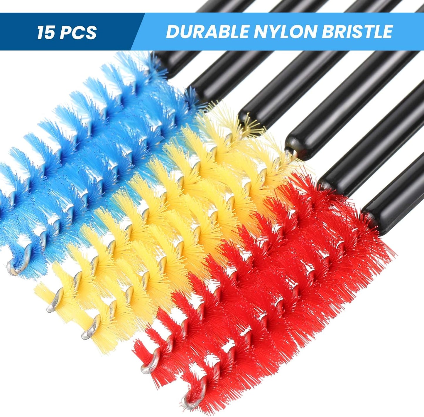 Outus 15 Pieces Hummingbird Feeder Cleaning Brush Mini Nylon Brush Set Cleaner for Bottles, Tubes, Jars, Bird Feeder (0.3 Inches/ 3.9 Inches)