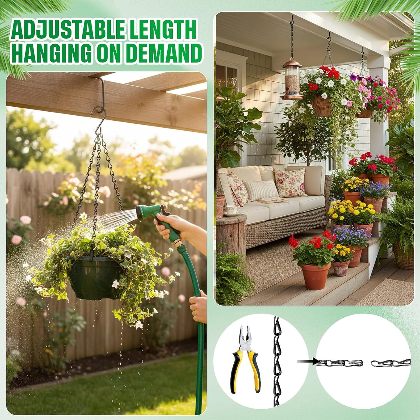 EBOOT 2 Pcs Hanging Chain for Bird Feeders, Planters, Lanterns and Orn