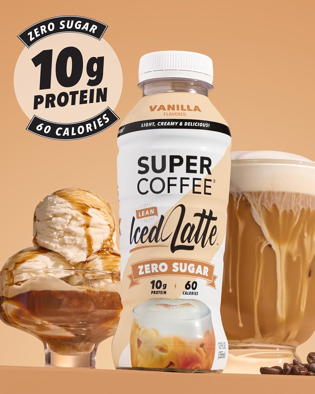 Super Coffee, Ready To Drink Iced Coffee, Vanilla Latte (12 Ounce Bott