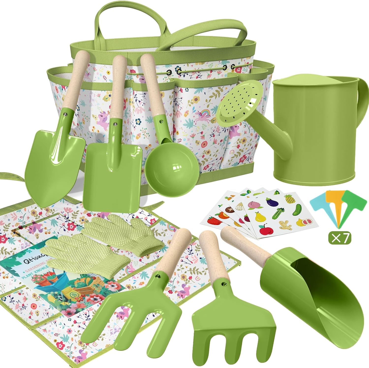 Kids Gardening Set 14Pcs Gardening Tools for Kids with Tote Bag,Wateri
