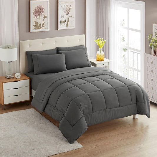 Sweet Home Collection 5 Piece Comforter Set Bag Solid Color All Season