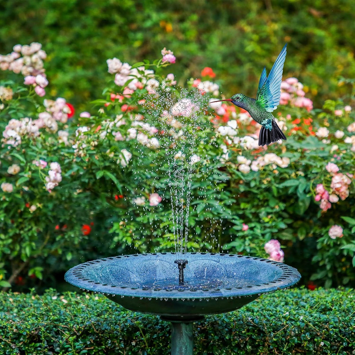 AISITIN Solar Fountain Pump 2.5W, 6.7" Solar Powered Water Fountain Pump for Bird Bath, solar pump for fountain with 6 Nozzles for Garden, Ponds, Pool, Fish Tank, Outdoor and Aquarium