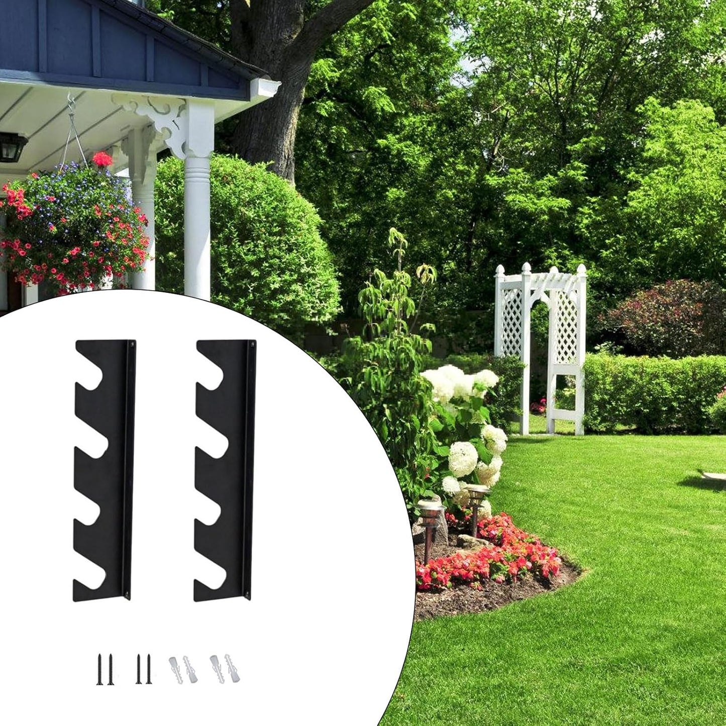 Space Efficient Garden Tool Wall Hangers Garage Hanging Rack Iron Orga