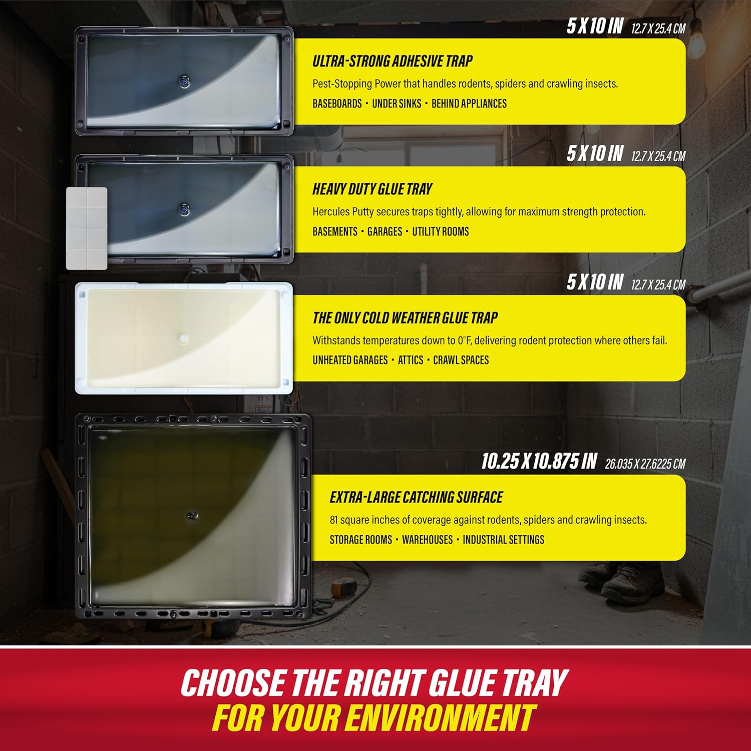 Catchmaster Rat, Snake and Mouse Traps 12Pk, Large Bulk Glue Rat Traps