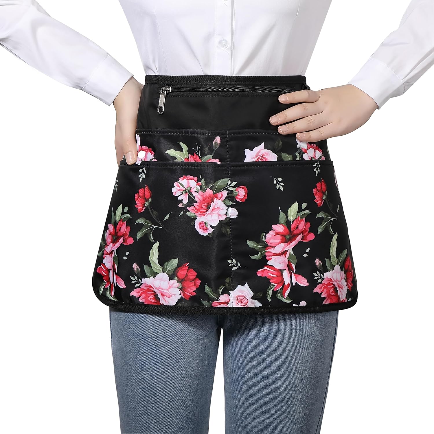 Barber Apron with 6 Pockets, Waterproof and Bleach-proof Hair Stylist 