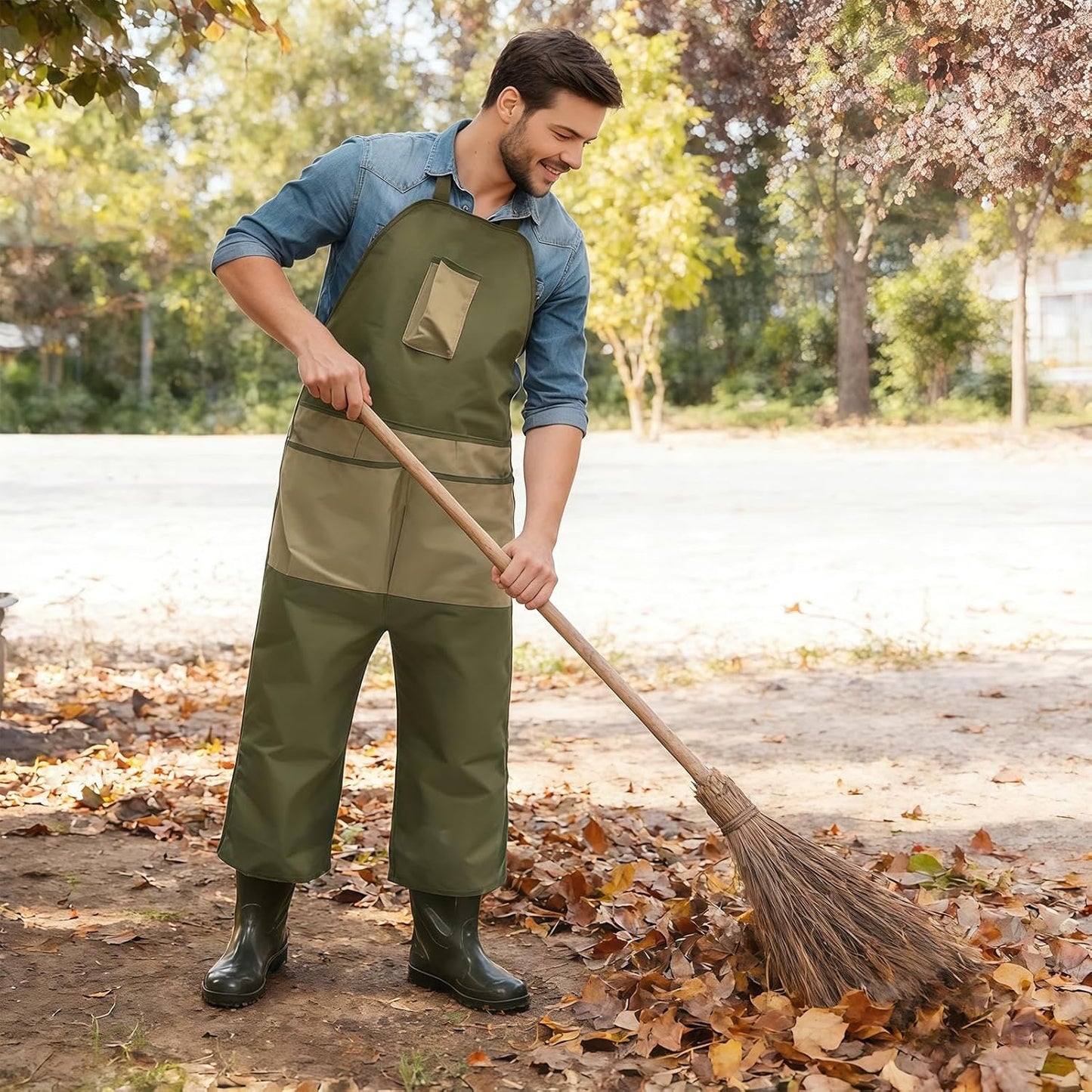 Gardening Work Apron, Waterproof Adjustable Lightweight, Women Work Gardening Tool Apron, Durable Outdoor Planting Accessory,