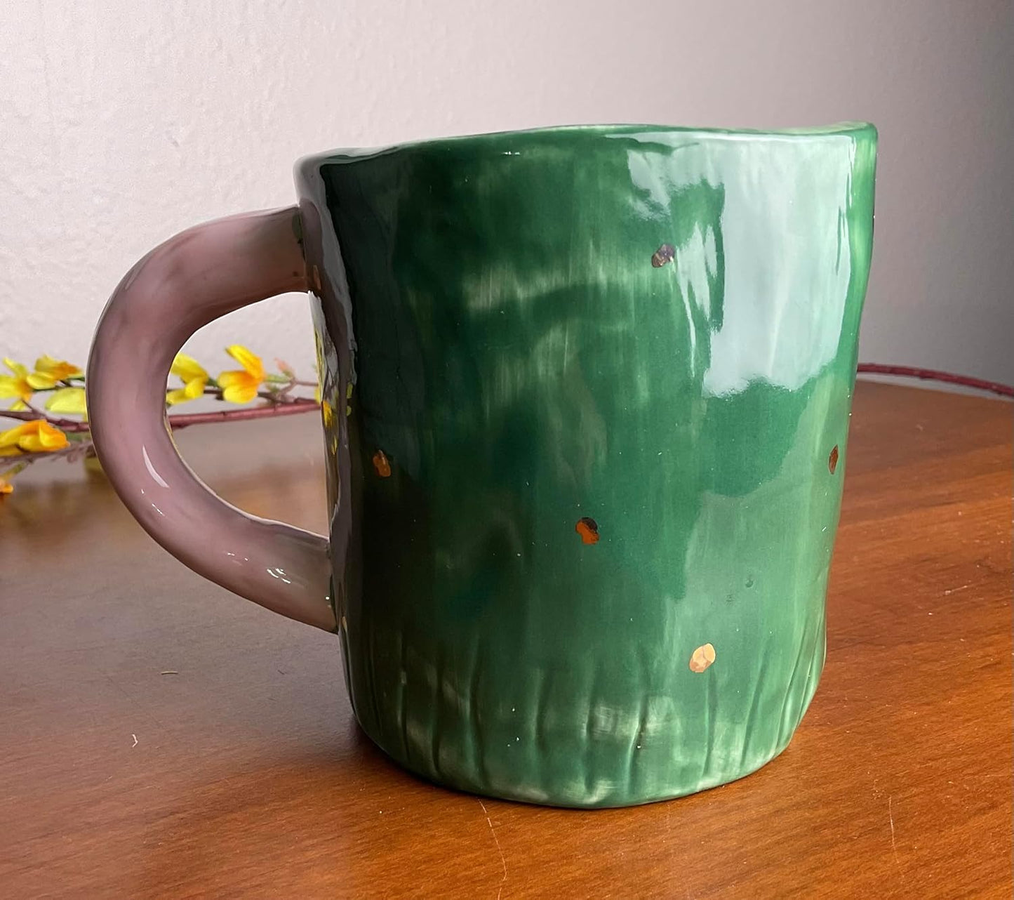 Honey Bee Ceramic Mug – 15 oz Stoneware Coffee Cup, Planter or Desk Caddy Holder – Handcrafted and Painted Farmhouse Style Succulent Planter Pot by SassyXpressions