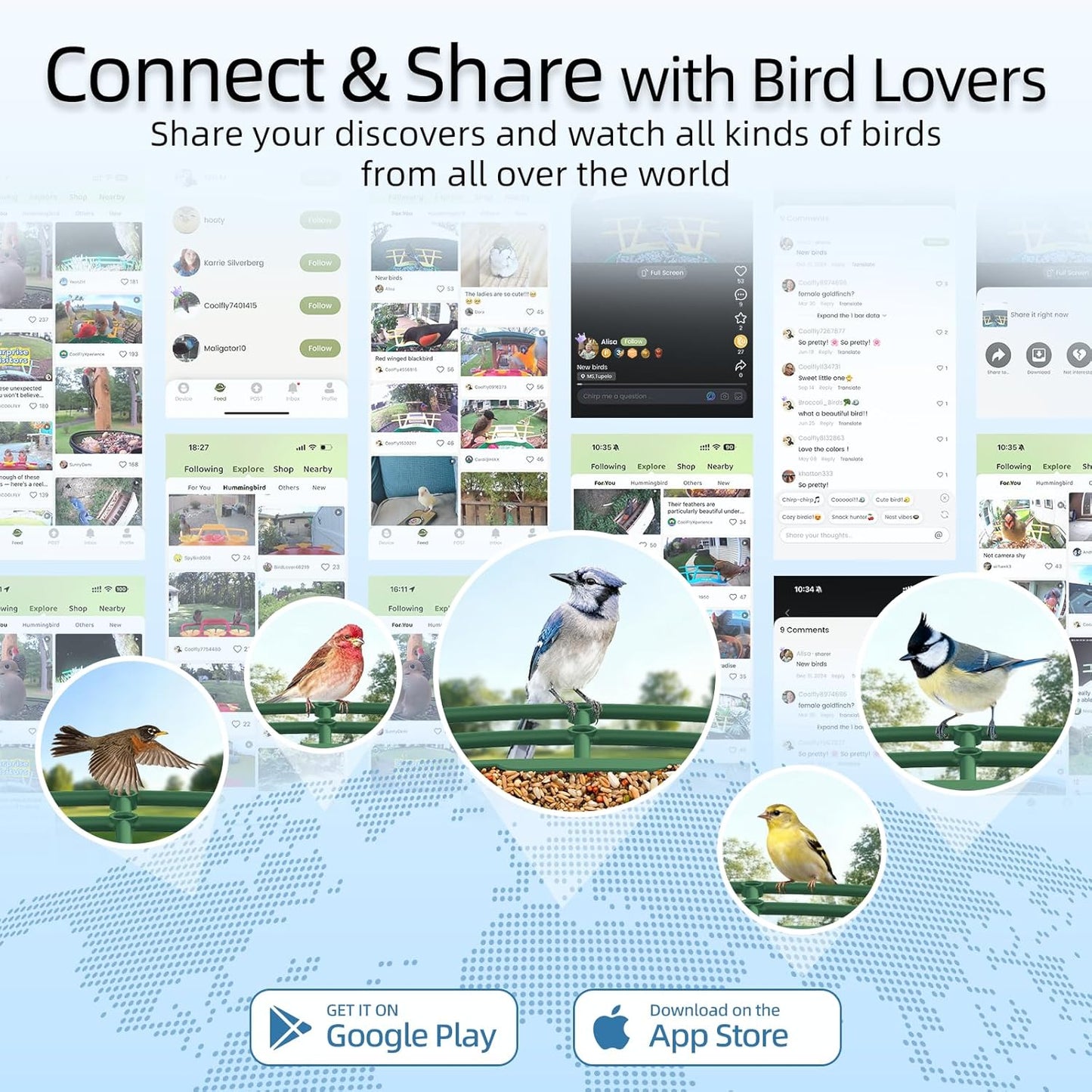 Smart Bird Feeder with 4MP HD Camera, Birdwatching Camera with Free AI