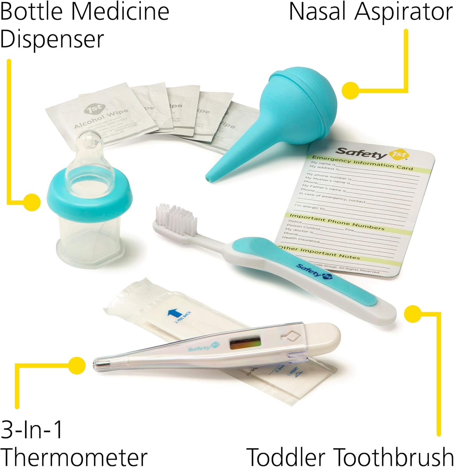 Safety 1st Deluxe Baby Healthcare and Grooming Kit, Arctic Blue, Newbo