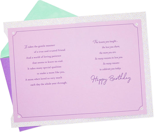 Hallmark Birthday Greeting Card for Mom (Purple Flower)