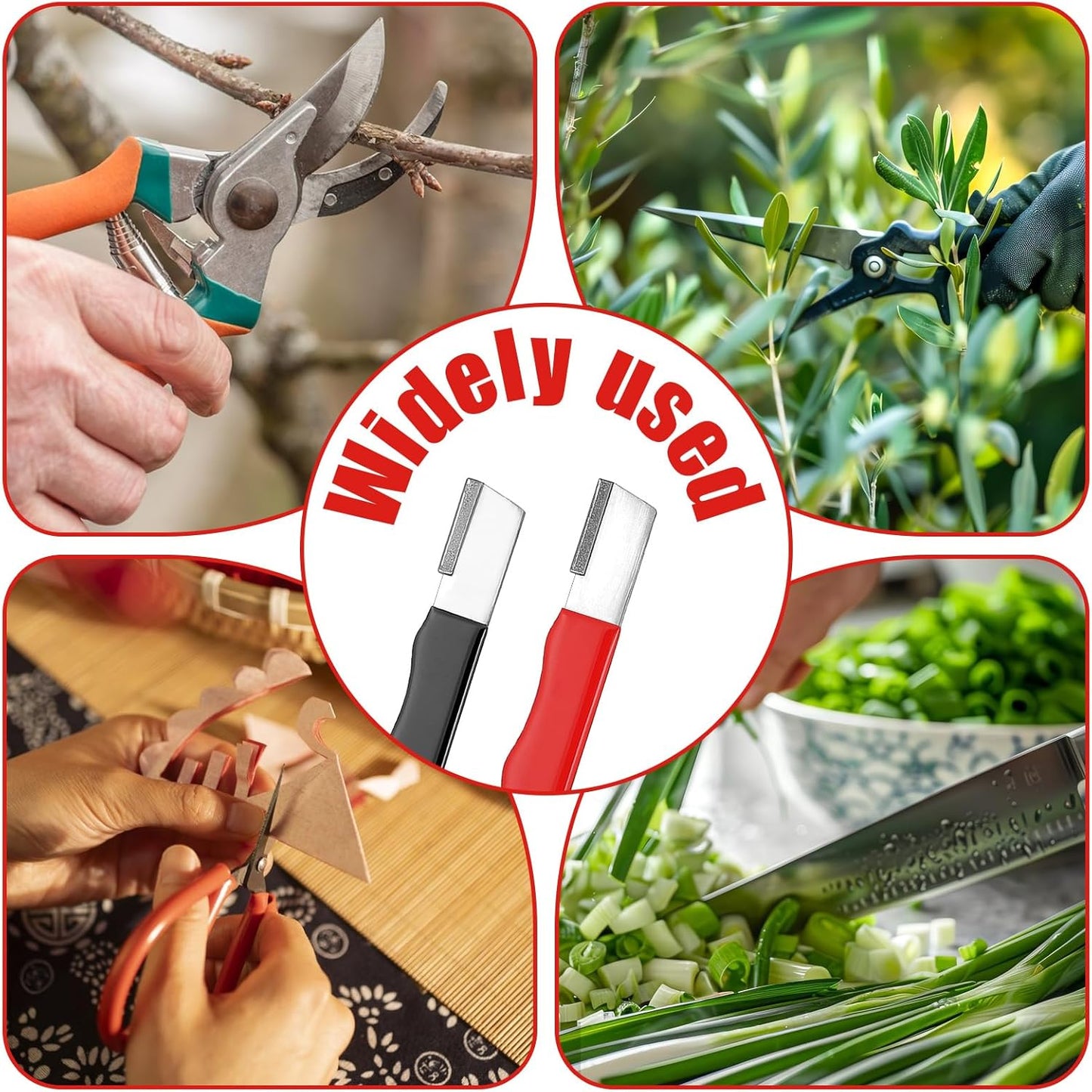 4 Pack Garden Tool Sharpener, Mini Knife Machete Sharpener Portable Axe Scissor Sharpeners Quick Edge Blade Pruner Sharpeners for Garden Tools Trimming Knives Cutter