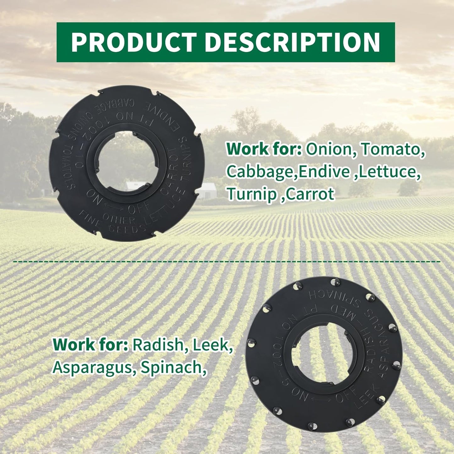 60009 Set 6 Standard Seed Plates Compatible with Earthway 1001-B Seede