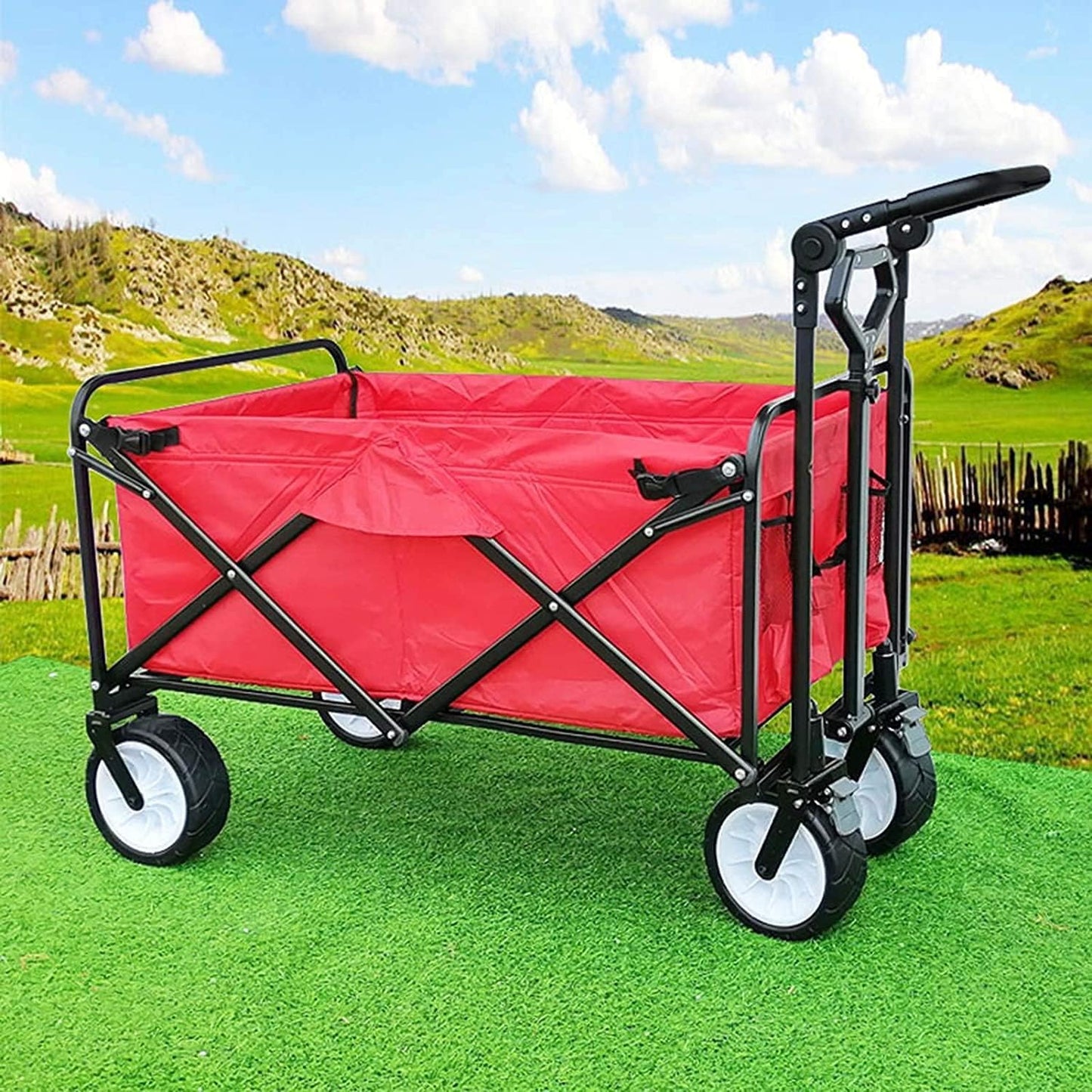 Portable Camping Cart,Beach Trolley Garden Trolley Foldable Trucks Hea