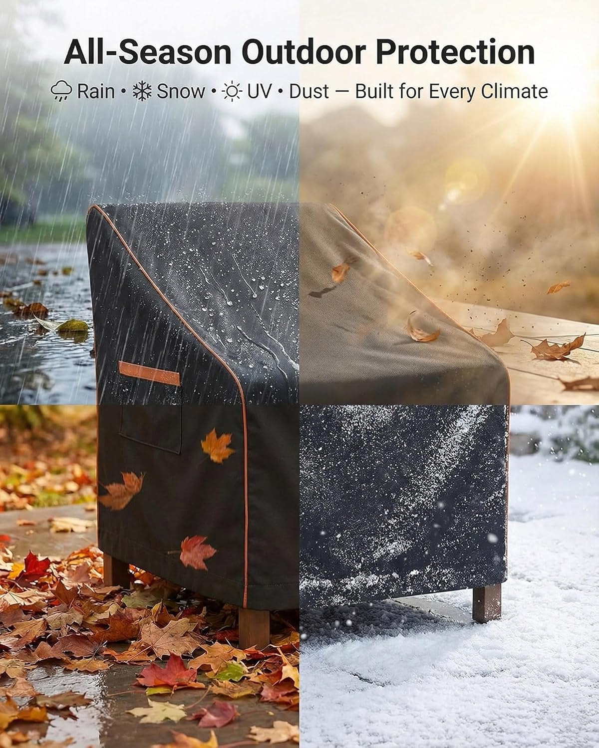 Outdoor Waterproof Patio Chair Covers, Heavy Duty Oxford Coating Weath