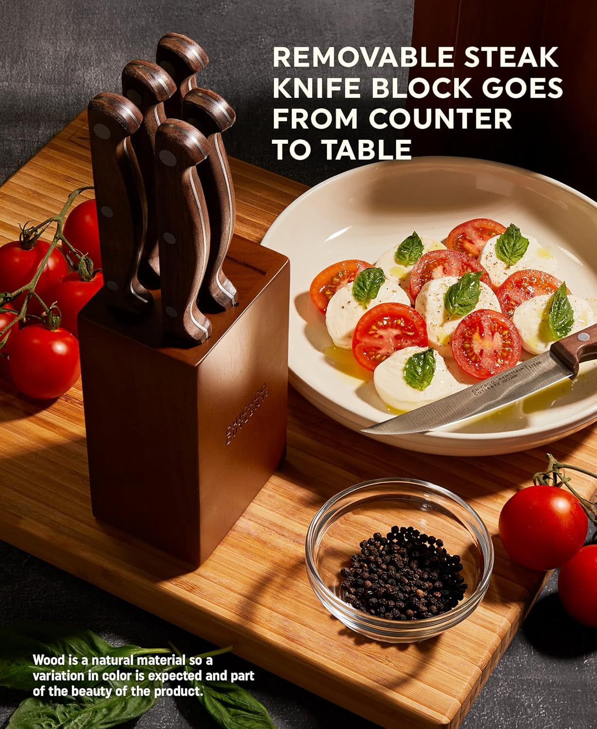 Chicago Cutlery Racine 12-PC Kitchen Knife Wood Block Set, Stainless S