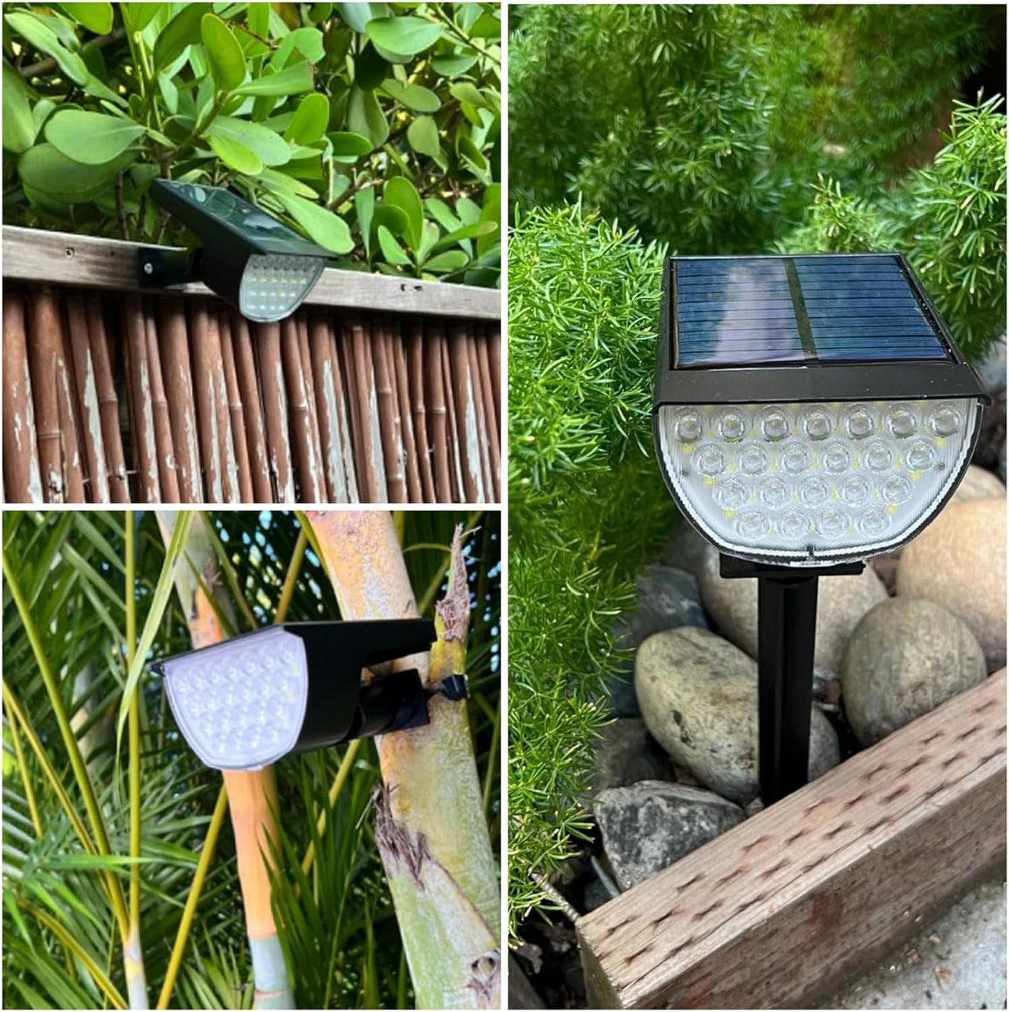 Solar Lights Outdoor Waterproof IP65, Solar Powered 76 LED 3 Lighting 