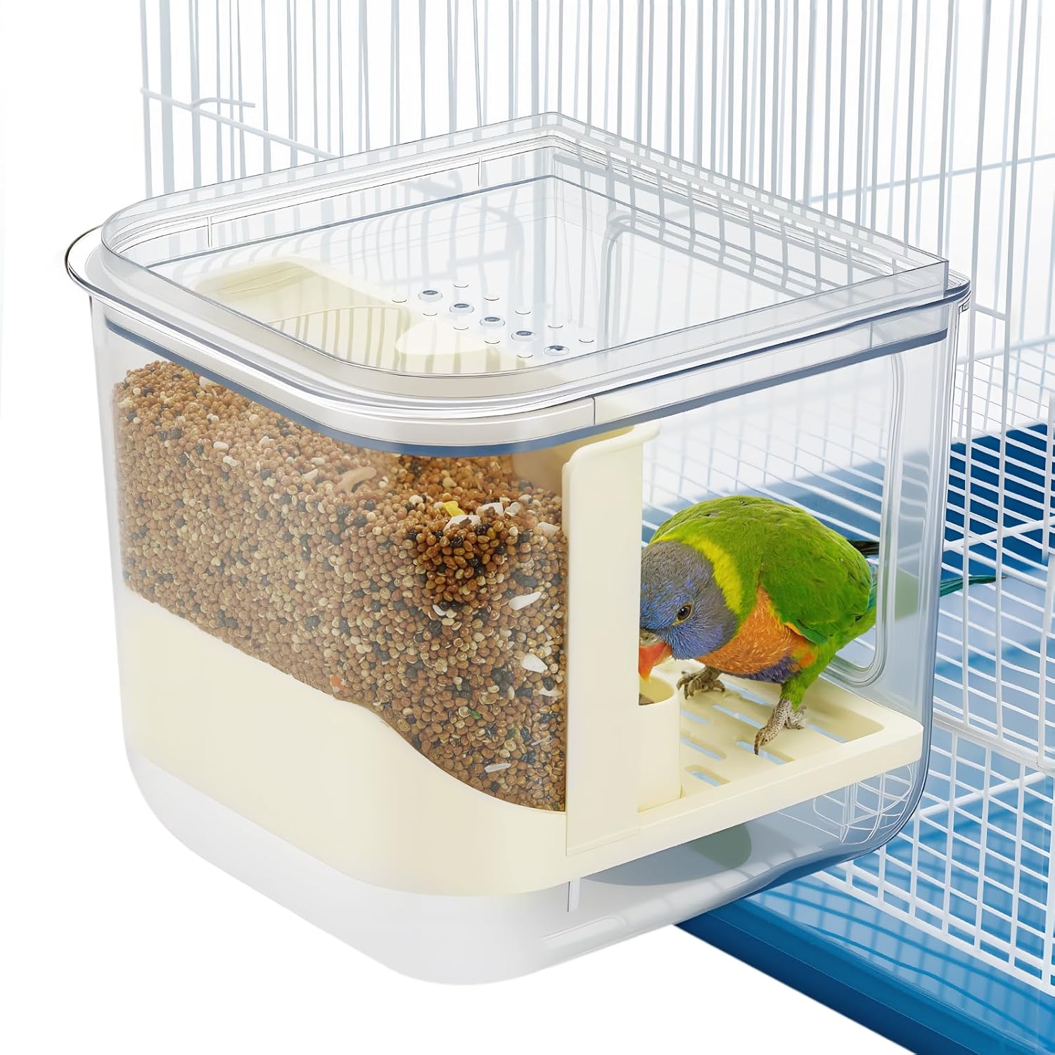 No Mess Automatic Bird Feeder, 2-in-1 Large Capacity Feeding Bowl for 