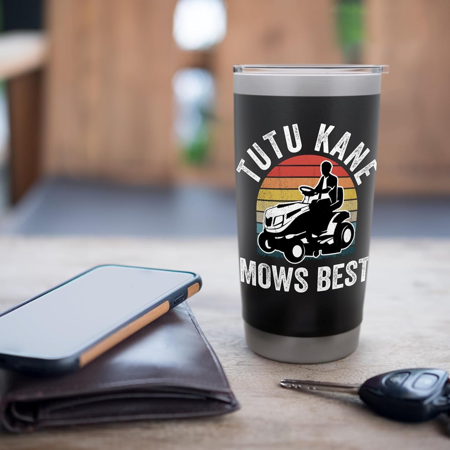 Tutu Kane Mows Best Funny Gardener Lawn Care Father's Day Stainless Steel Insulated Tumbler