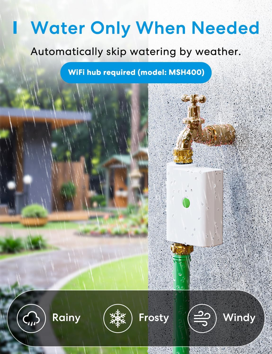 meross WiFi Water Hose Timer, Smart Sprinkler Timer with Brass Inlet &