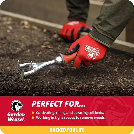 Garden Weasel Double-Sided Garden Cultivator/Tiller | Cultivate, Till,